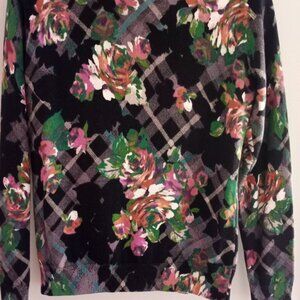 'TALBOTS' Petite Cardigan Size 0-2 P Plaid & Floral NWOT